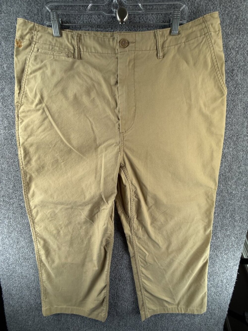 Birdwell Beach Britches Pants Beige Drawstrings Trousers Chino Capri ACTL 38X23